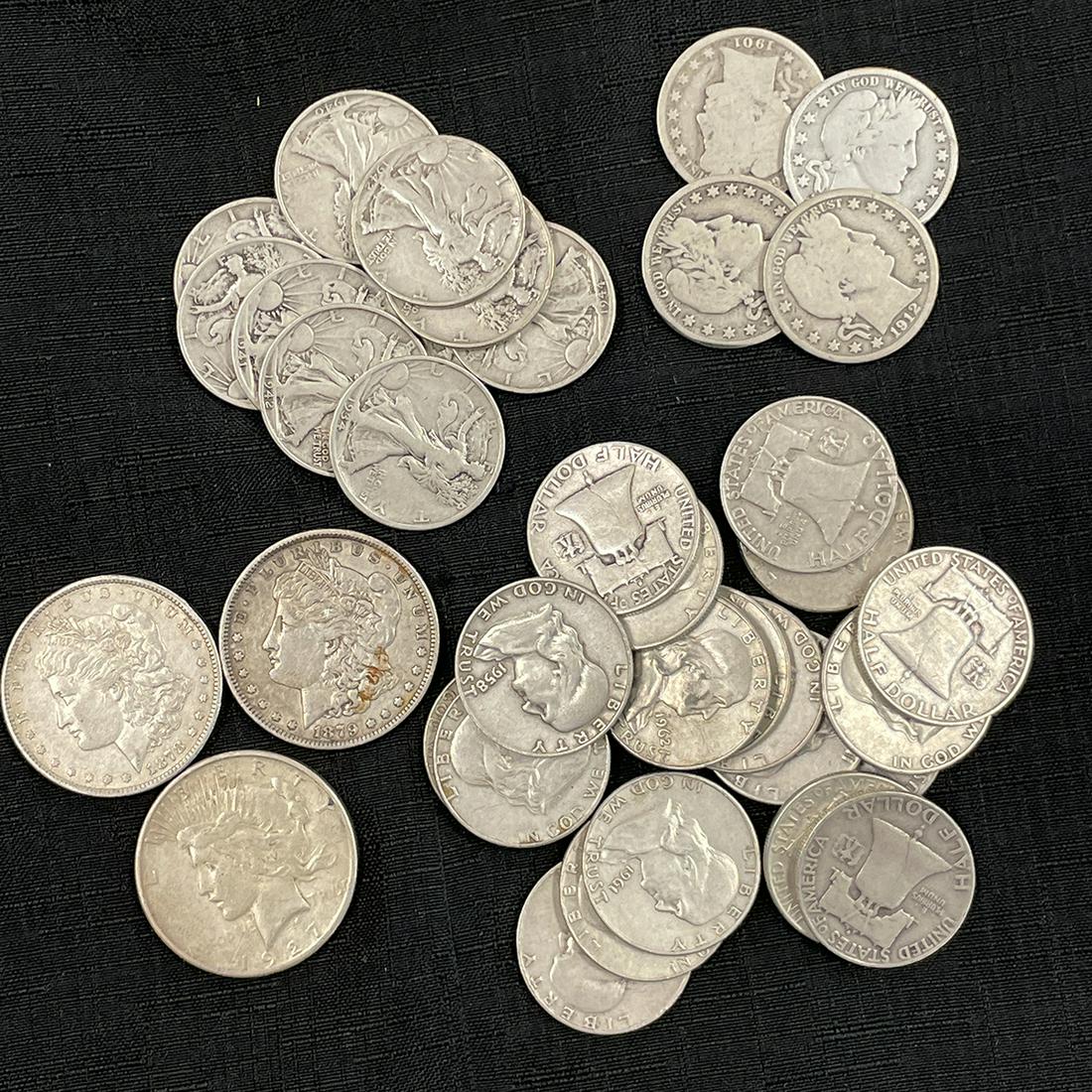 US Silver Coins, Including: Morgan Dollars & Others (1 of 5)