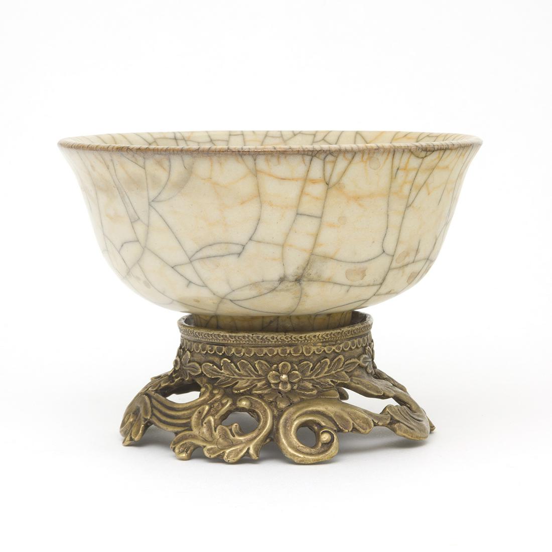 Chinese Ge Type Bowl with Bronze Stand (1 of 3)
