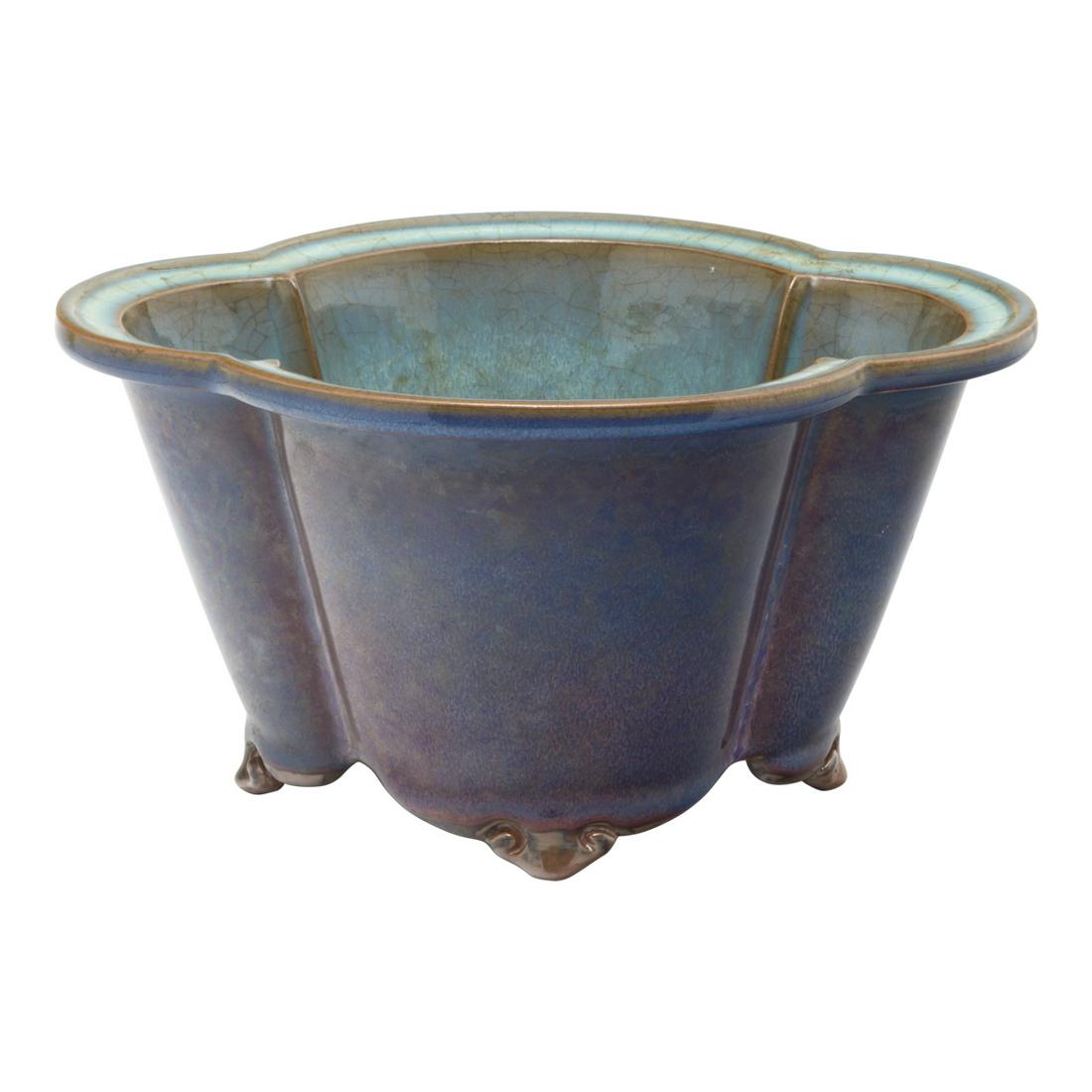 Chinese Lavender Glazed Jun Lobed Planter (1 of 3)