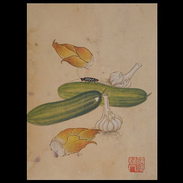 An Album of Eight Paintings: An Album of Eight Paintings, ink and color on paper, the last painting dated, bearing a signature 'Wang Geng'; with seals {Each painting 35.8 x 25.4 cm}
