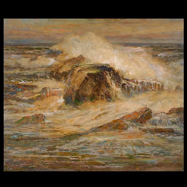 Raphael Beck. "Bass Rock" Oil: RAPHAEL BECK. (American, 1859 - 1947) "Bass Rock" Oil on canvas. 24 x 28 inches. Signed and titled lower left. Good condition. Framed.