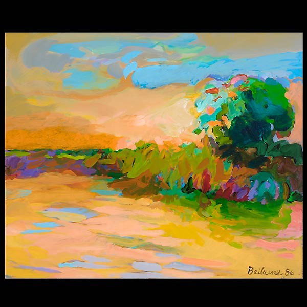 Jerrold Ballaine. "Delta" Acrylic: JERROLD BALLAINE. (American, b. 1934) "Delta" Acrylic on Canvas. 1986. 20 x 24 inches. Signed and dated lower right. Verso: Title and size. Very good condtion.