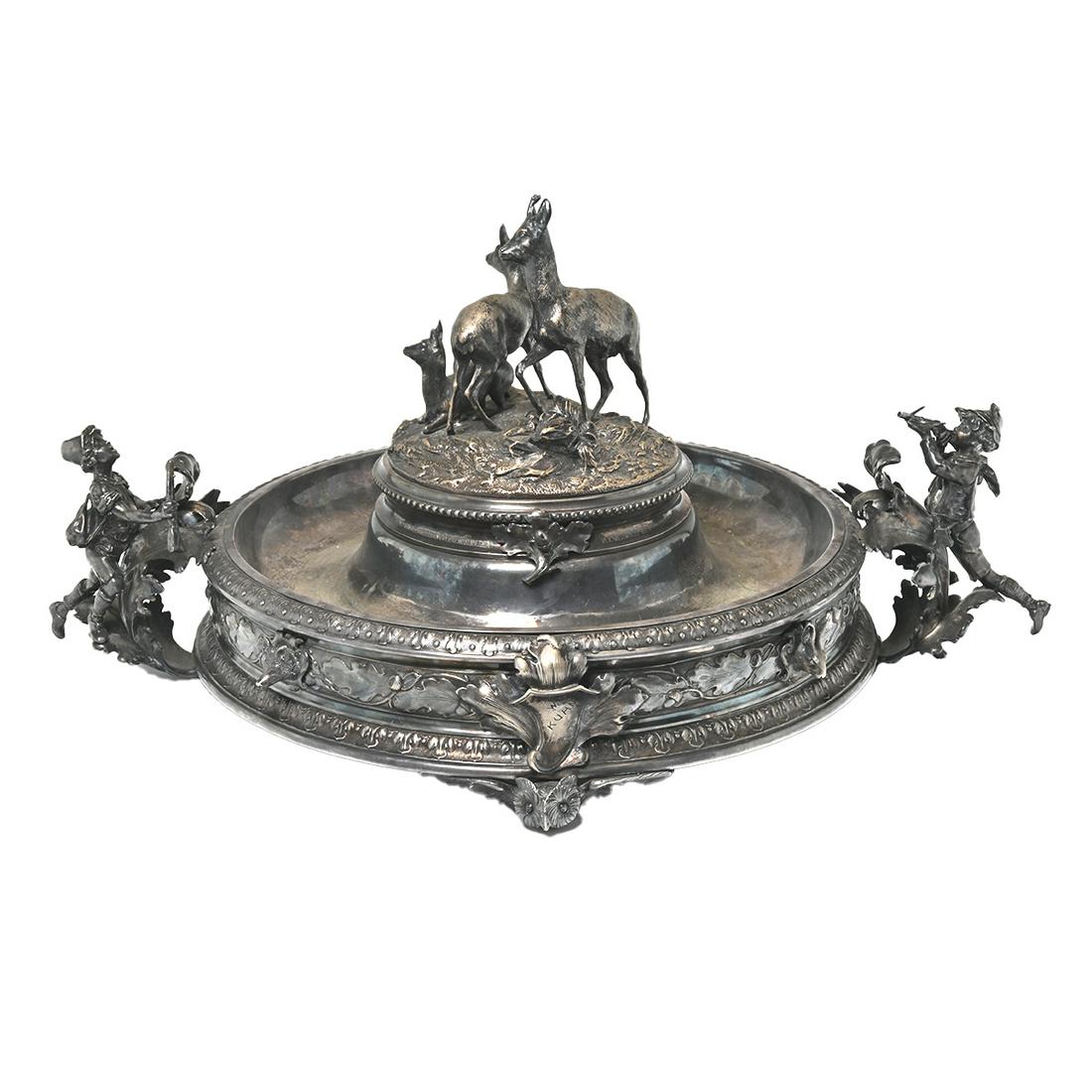 German Silverplate Centerpiece, The Chase (1 of 3)