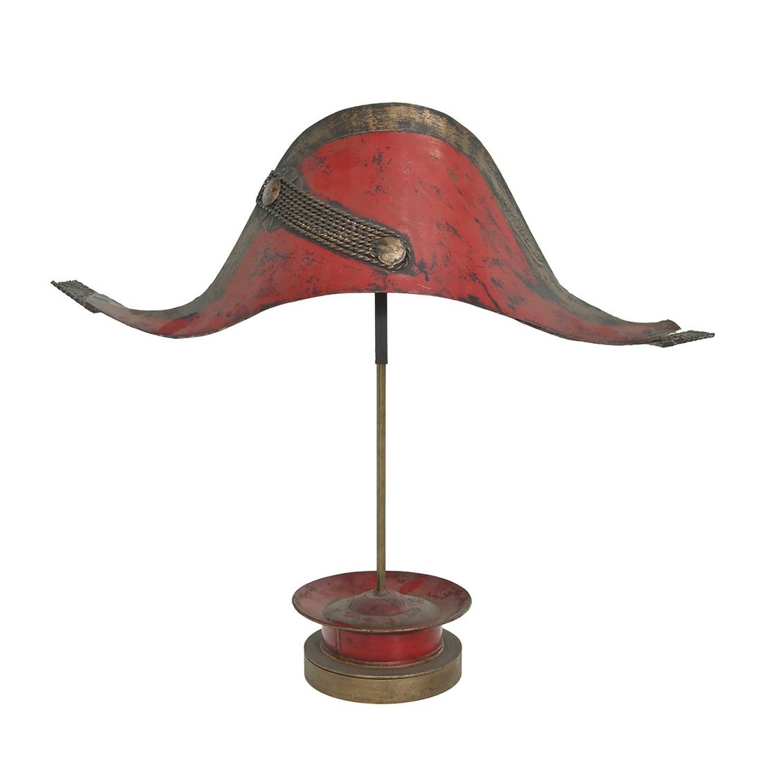 French 19th Century Style Tole Bicorn Hat on Stand (1 of 3)