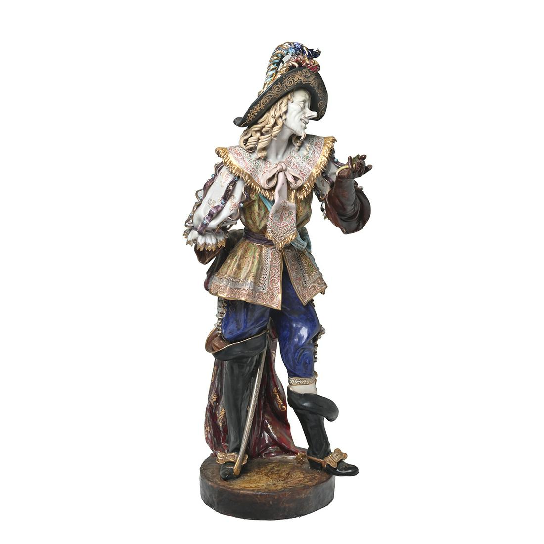 Pattarino Painted Ceramic Figure, Cyrano de Bergerac (1 of 3)