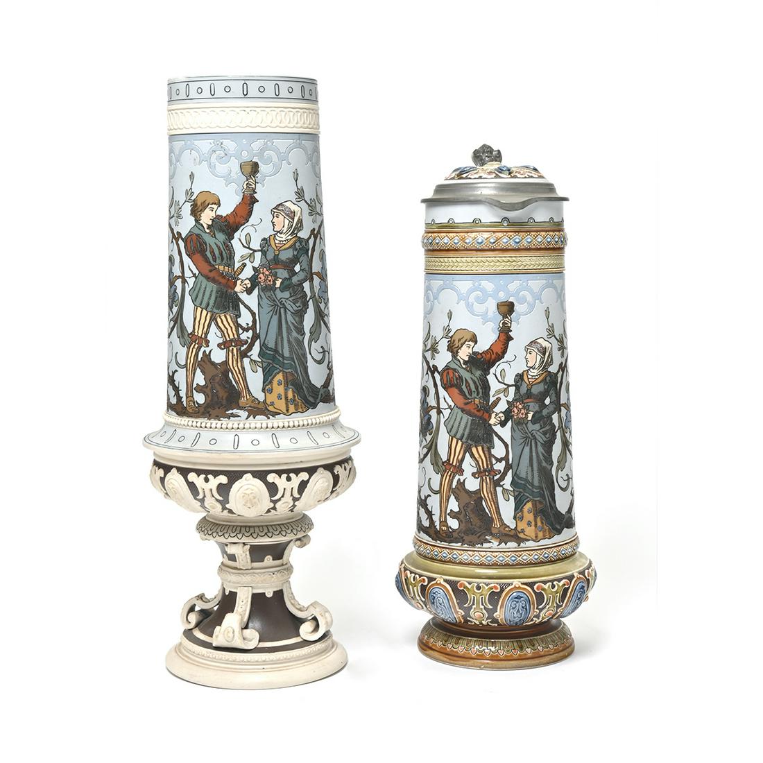 Large Mettlach Stein and Pokal (1 of 3)