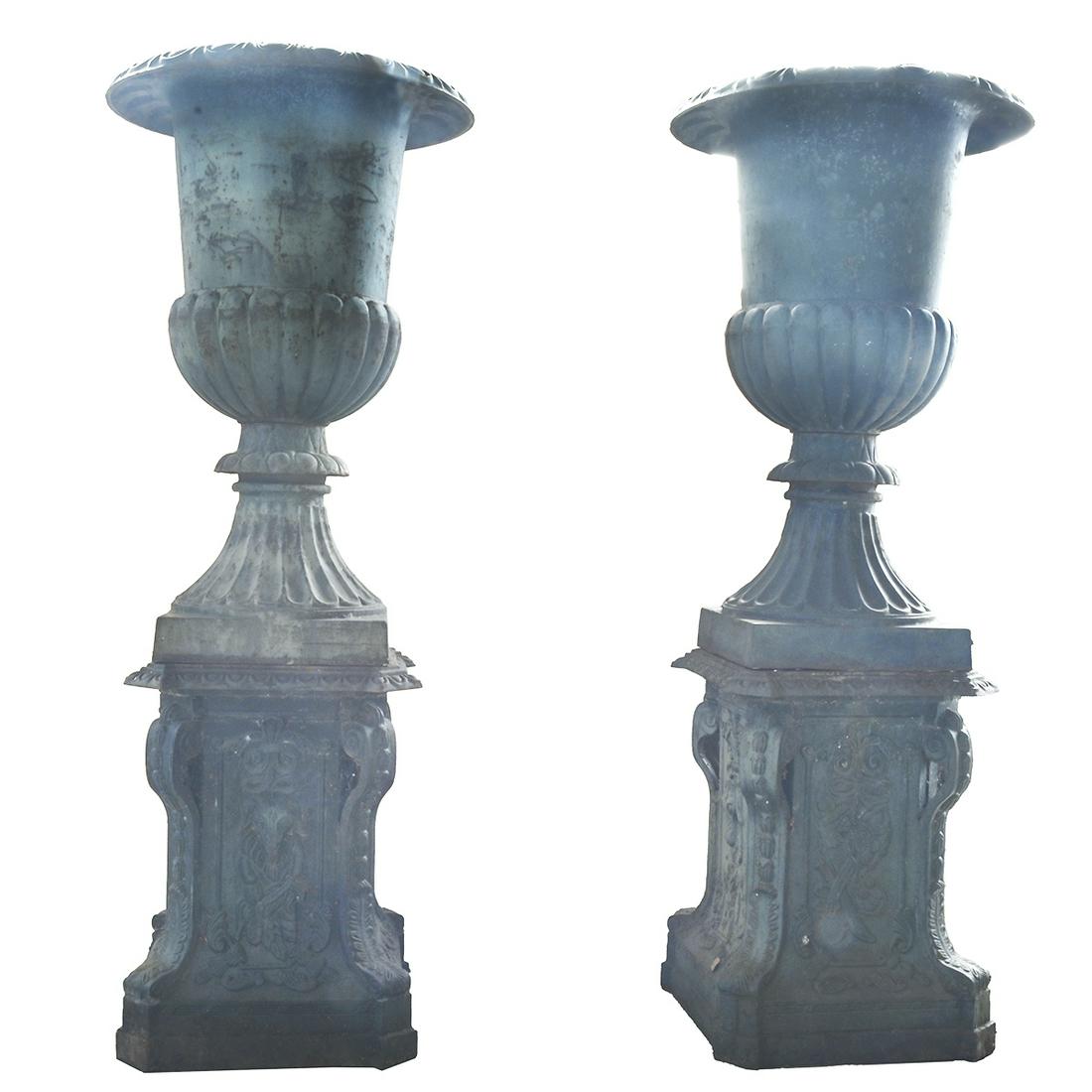 French Classical Revival Cast Iron Campana Urns (1 of 3)
