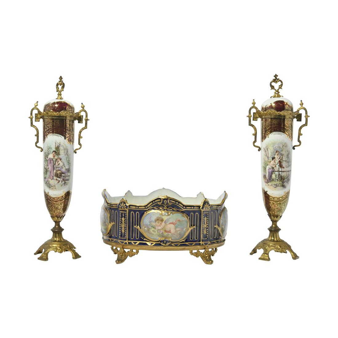 Three Beaux Arts Continental Porcelain Items. (1 of 3)