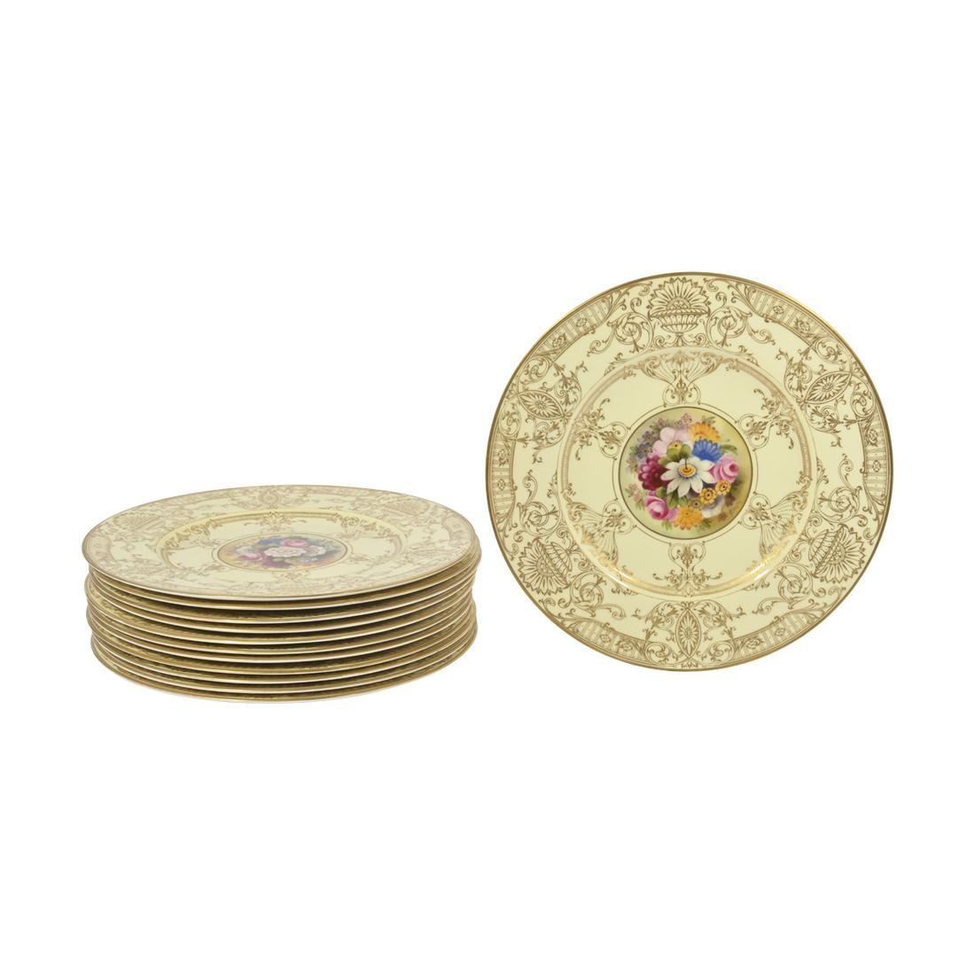 Nine Royal Worcester Porcelain Dinner Plates. (1 of 4)