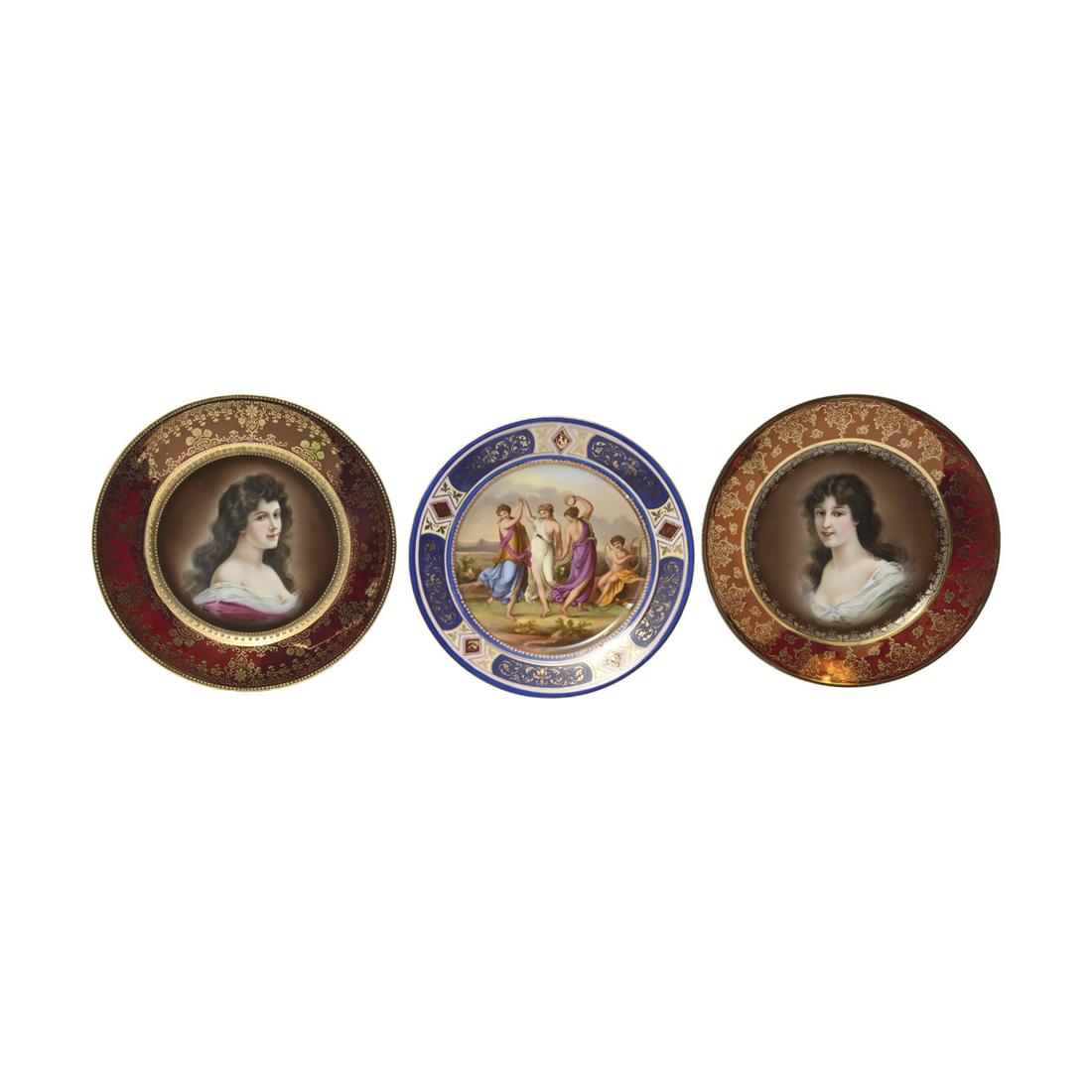 Three Vienna Porcelain Cabinet Plates. (1 of 3)
