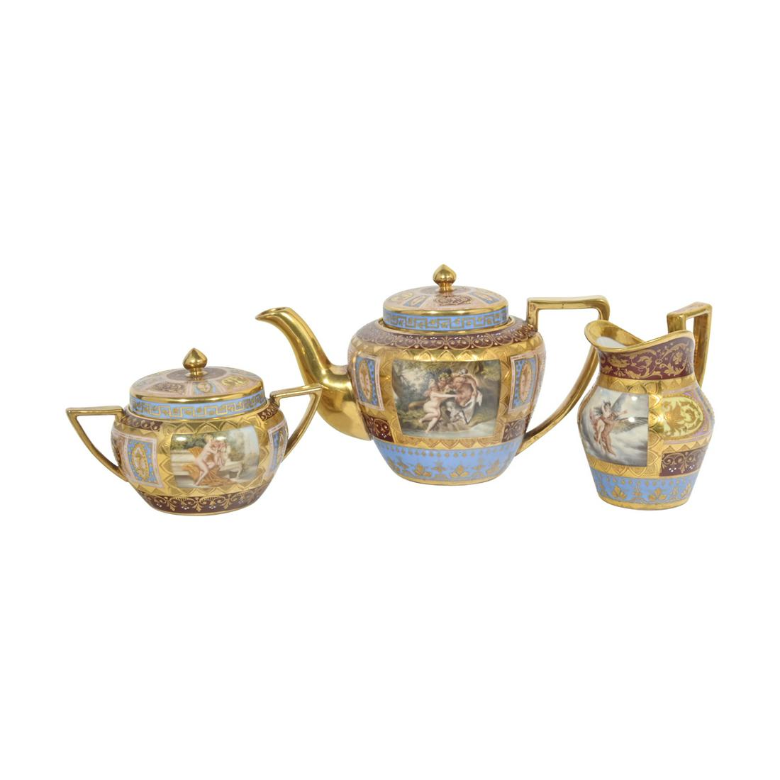 Three Vienna Porcelain Tea Articles. (1 of 3)