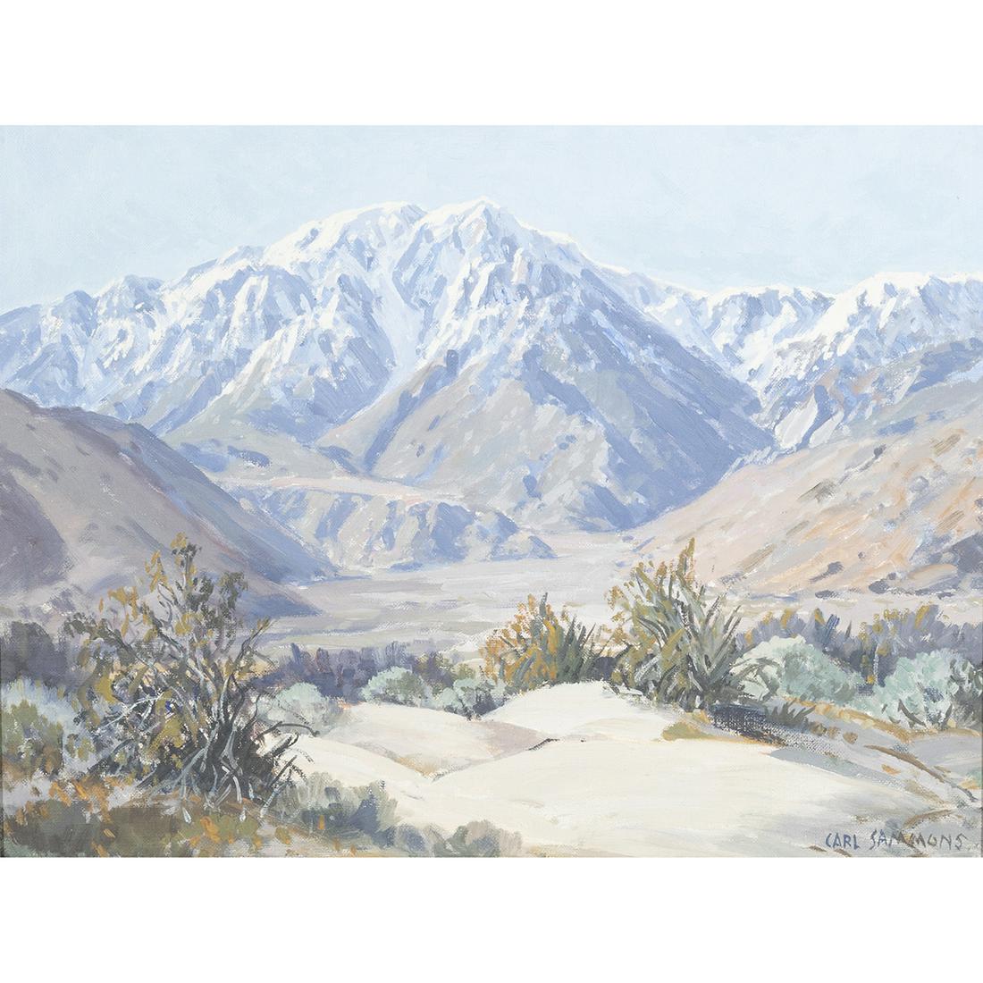 Carl Sammons, Mountainous Landscape, Oil on Panel: CARL SAMMONS (American, 1883 - 1968), California Mountainous Landscape, oil on panel, panel: 12 x 16 inches, framed: 15.5 x 19.5 inches, signed lower right.
