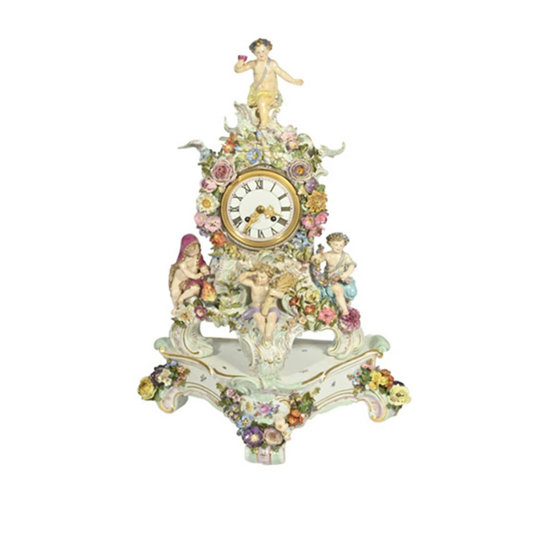 Meissen Porcelain Four Seasons Clock Garniture. (1 of 3)