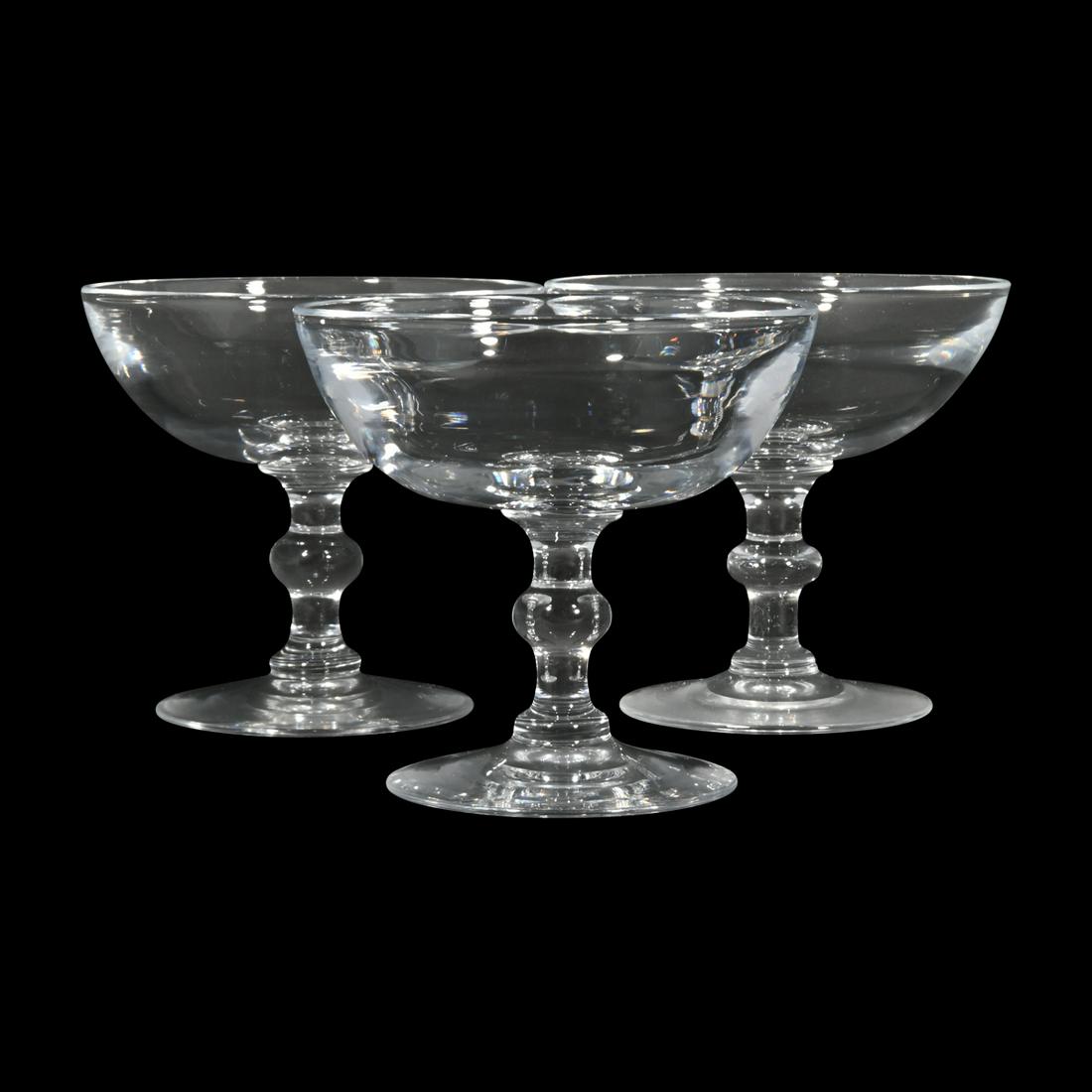 Three Cases of Steuben Glass Champagne Coupes. (1 of 3)