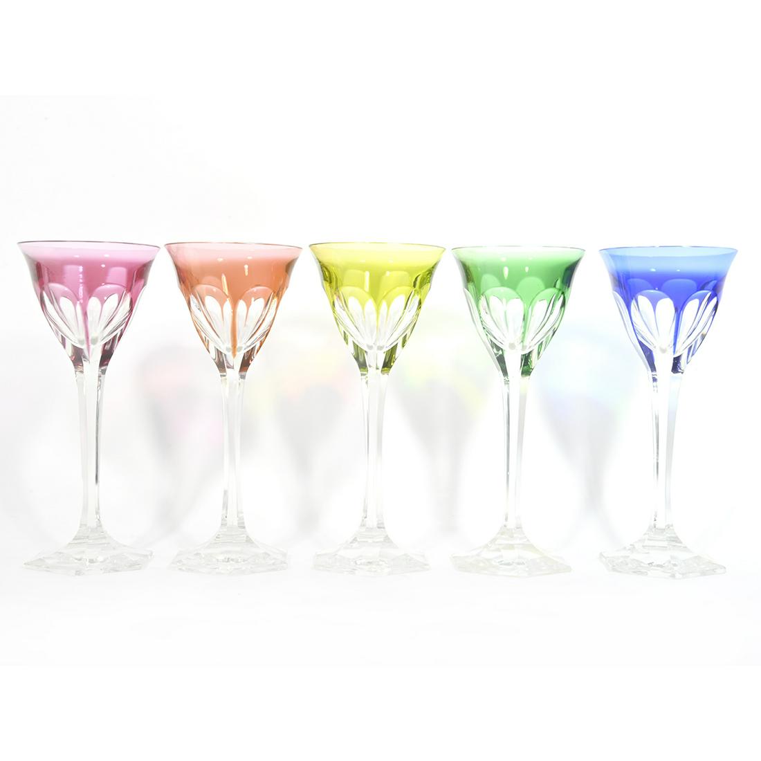 Moser and Moser Attributed Cut Glass Colored Stemware (1 of 3)