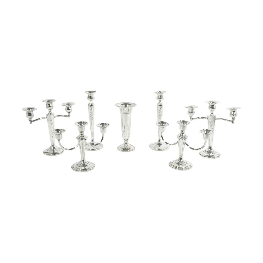 Seven American Weighted Sterling Candelabra, Spillvase (1 of 3)