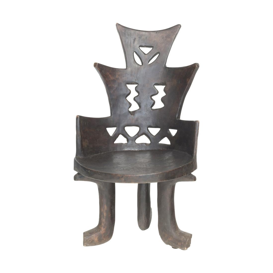 African Senufo Carved Wood Chair (1 of 3)