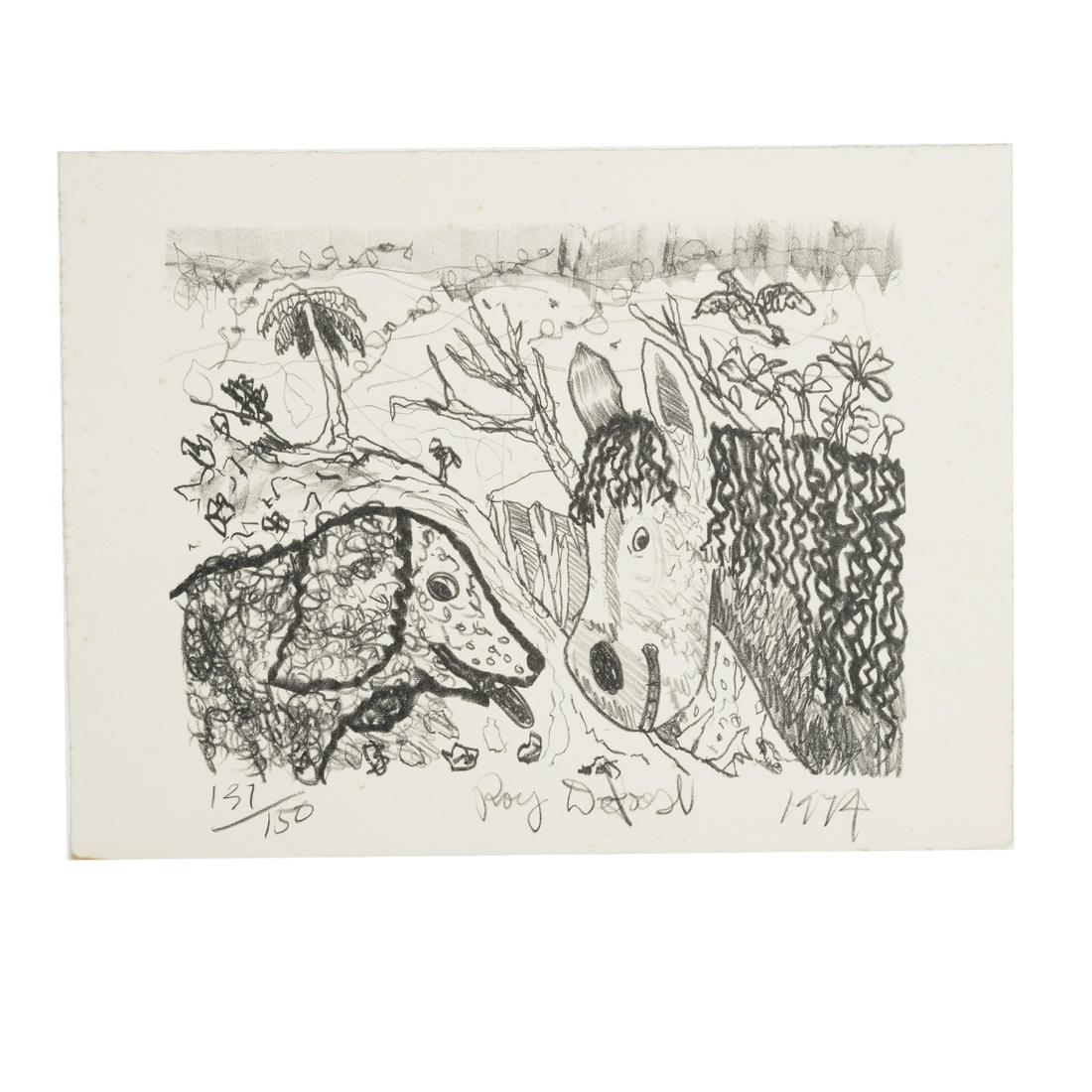 Roy de Forest, Dog and Horse, 1974, Lithograph (1 of 3)