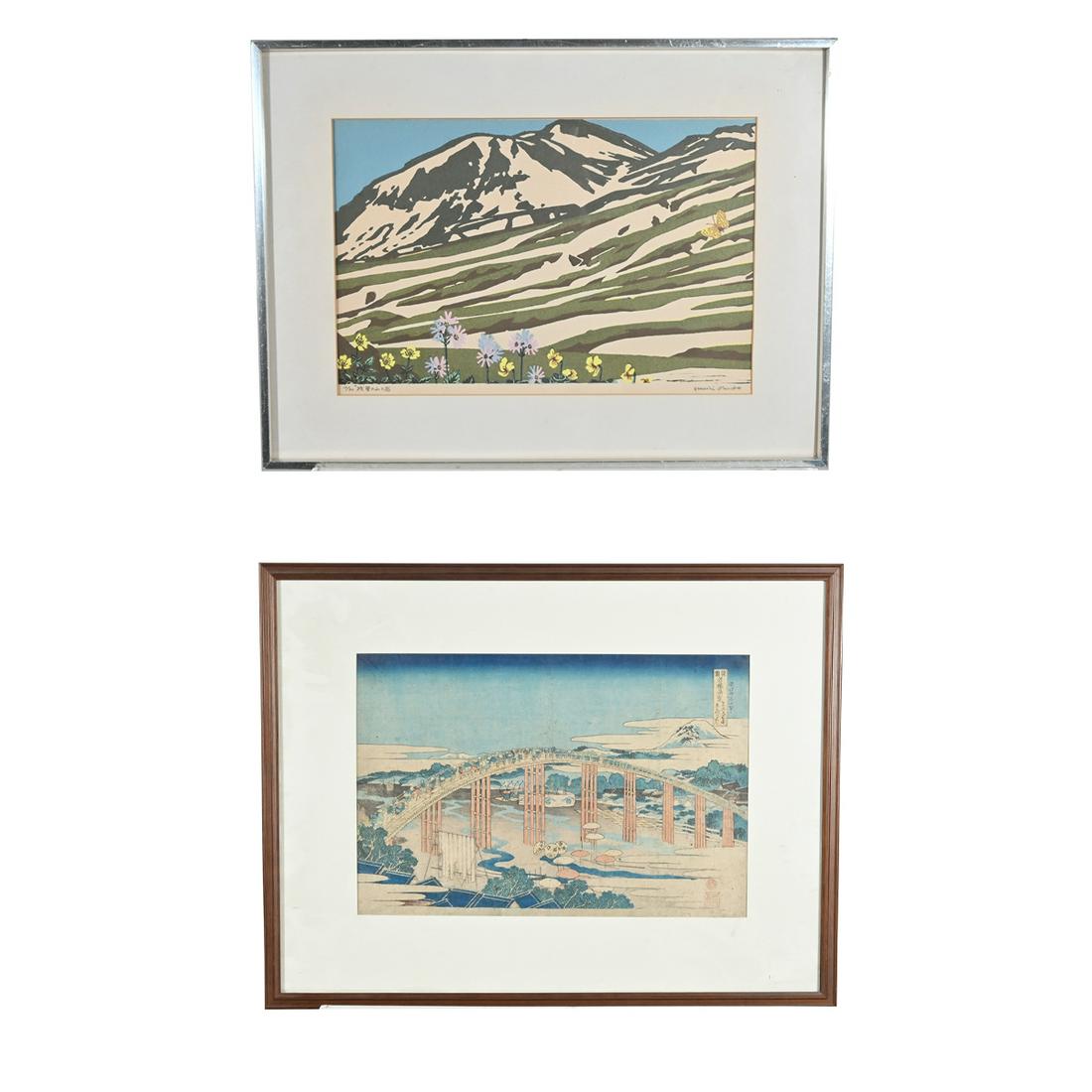 Two Framed Japanese Woodblock Prints (1 of 6)
