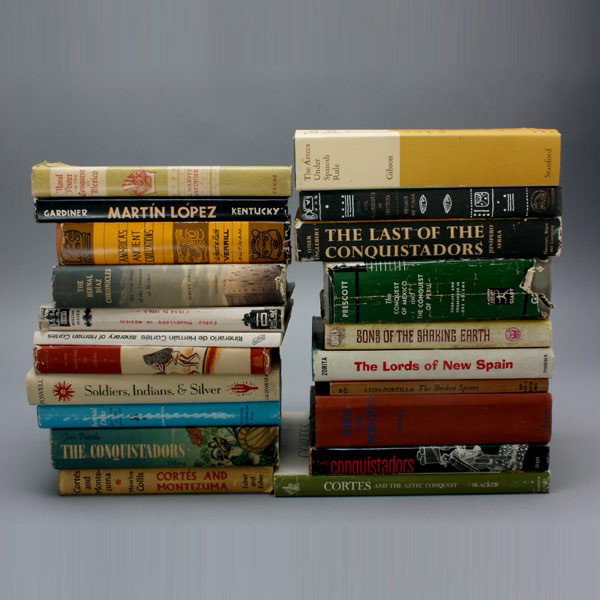 21 books on the conquest of mexico: Twenty-one books on the Conquest of Mexico. Provenance: the estates of Douglas Hague and Jorge Euan, San Francisco, CA. Collected in the 1960's.