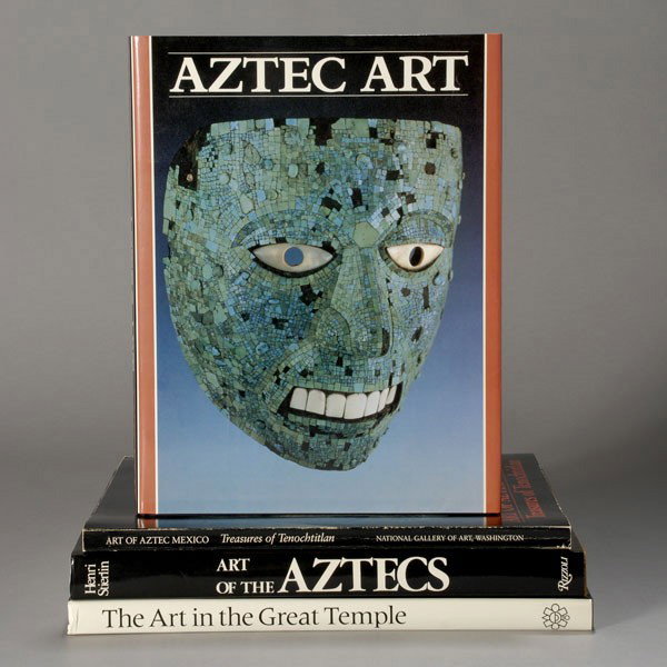 four books on aztec art: Four books on Aztec art and culture including: Stierlin, Art of the Aztecs; Treasures of Tenochtitlan; Pasztory, Aztec Art; and The Art in the Great Temple. Provenance: the estates of Douglas Hague an