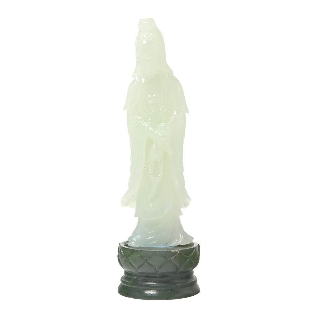 White Jade Standing Guanyin on a Stand (1 of 3)