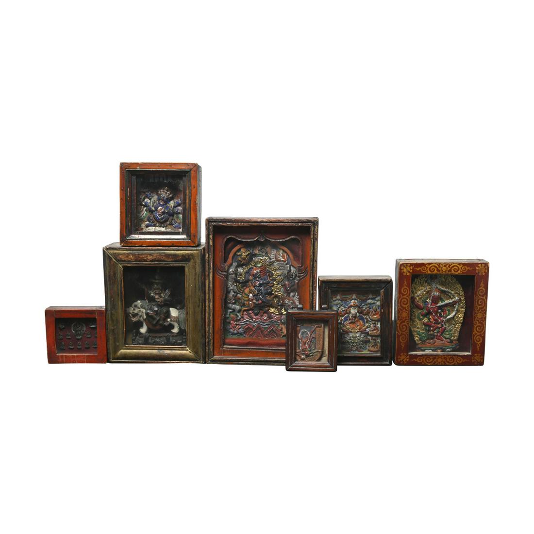Collection of Tibetan Deities in Shadowboxes, etc (1 of 3)