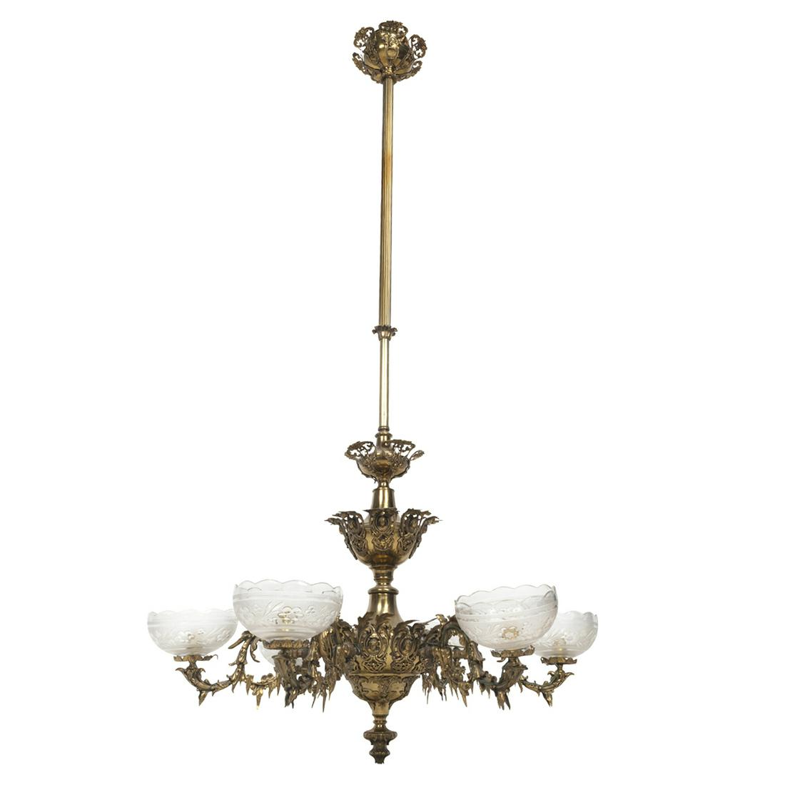 Cornelius & Baker Attributed Six Light Chandelier (1 of 3)
