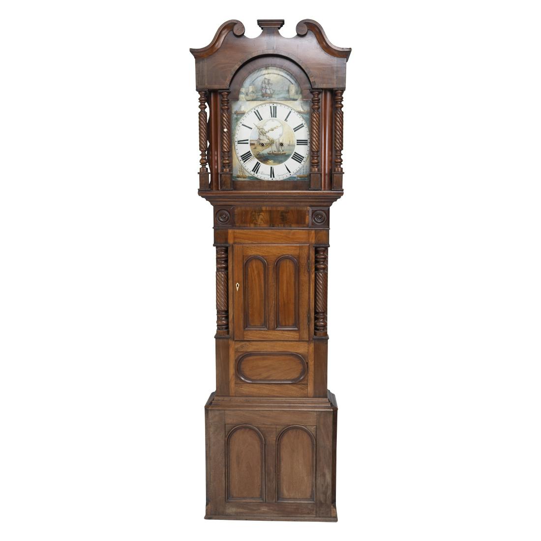 Welsh Victorian Carved Mahogany Tall Case Clock (1 of 3)