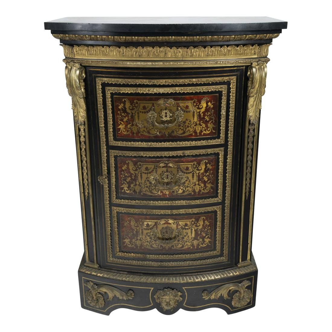 Napoleon III Ebonized Boulle Parlor Cabinet. (1 of 3)