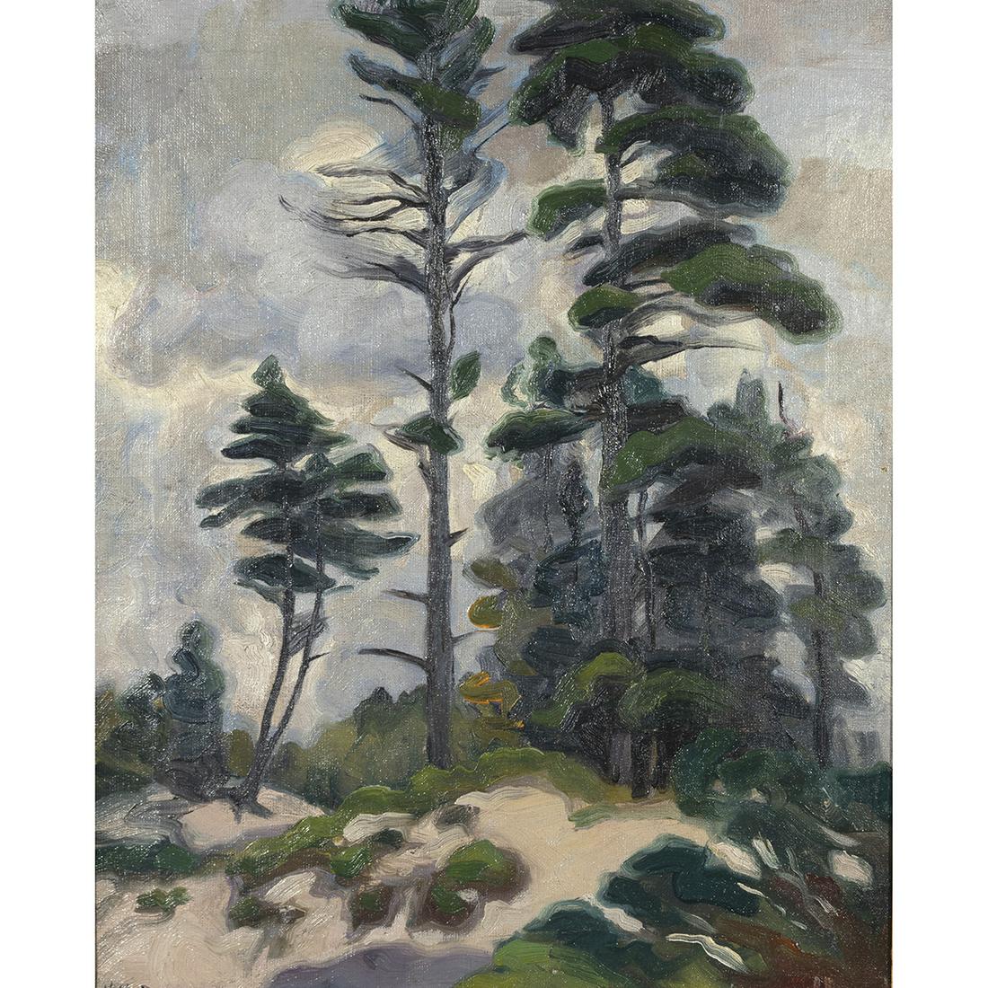 Harold Harrington Betts, Landscape with Monterey Pines (1 of 3)