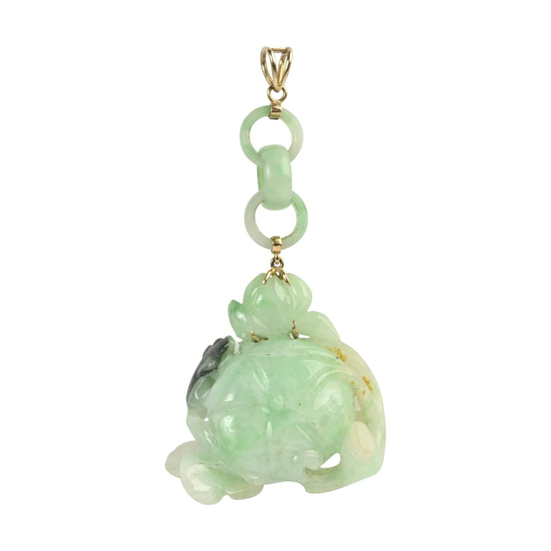 Jadeite Jade, 14k Yellow Gold Pendant. (1 of 3)