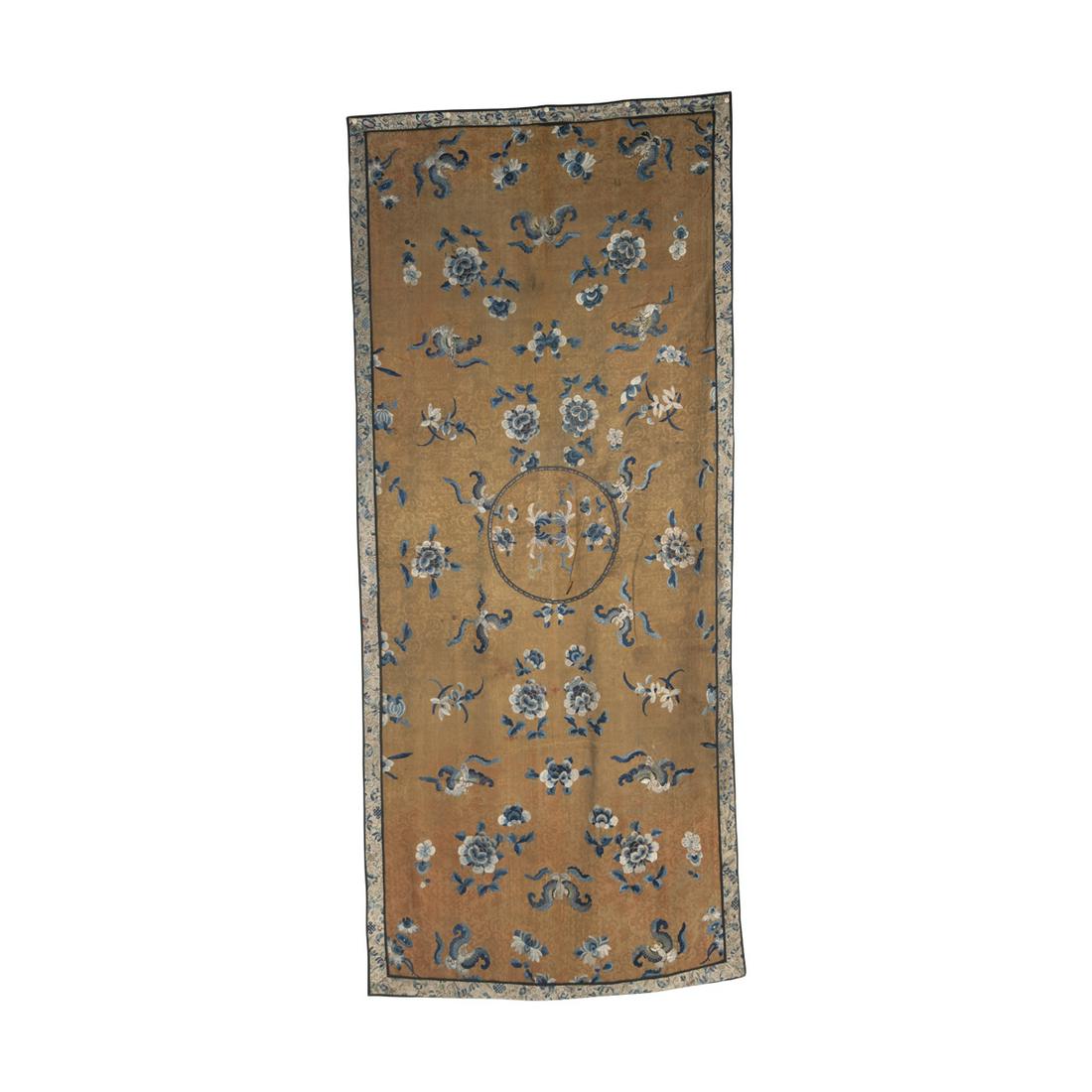 A Silk Embroidered 'Butterflies and Flowers' Panel (1 of 3)