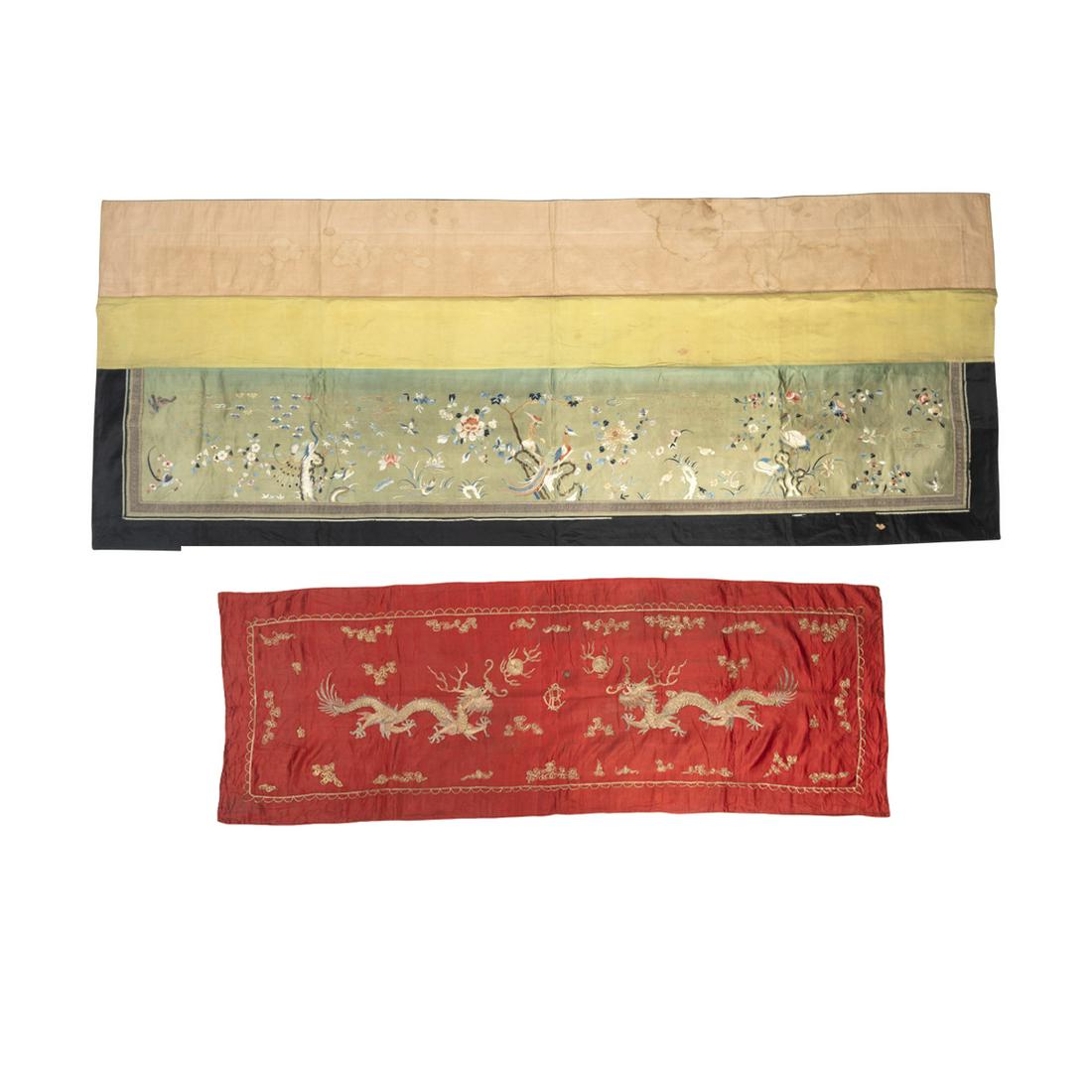 Two Chinese Horizontal Silk Embroidered Panels (1 of 4)
