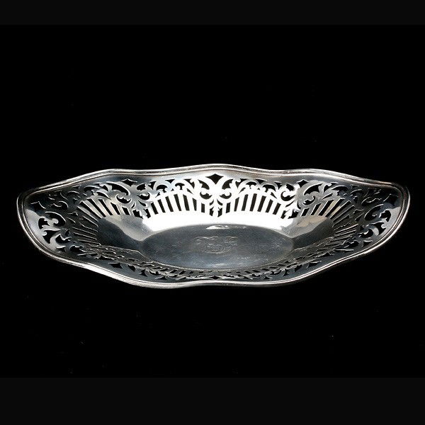 Gorham Sterling Bread Tray with Initials: Gorham Sterling Bread Tray with Initials {Total silver weight 8.43 troy oz; length 12 1/8 inches}