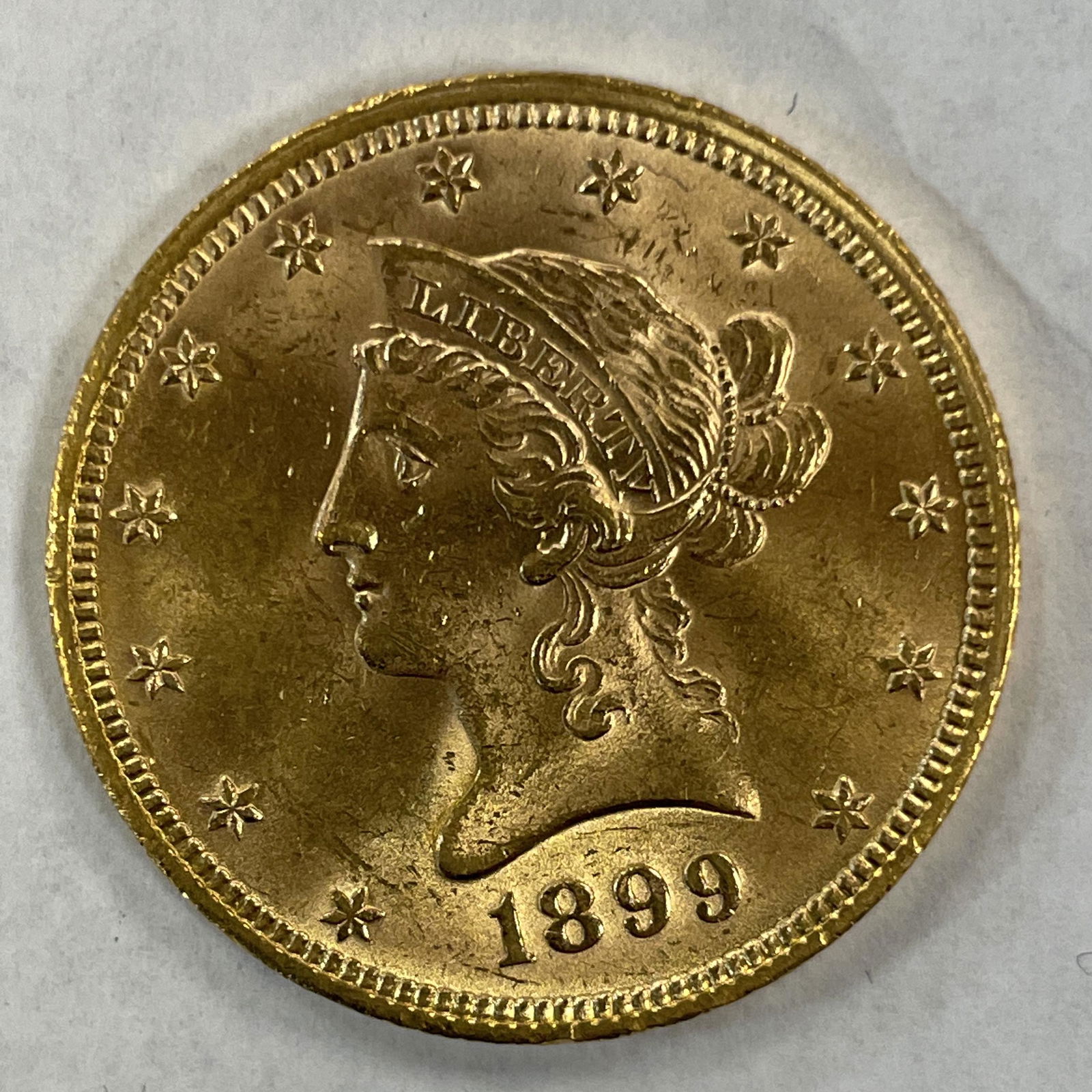 US 1899 $10.00 Gold Liberty Head Choice BU Condition (1 of 2)