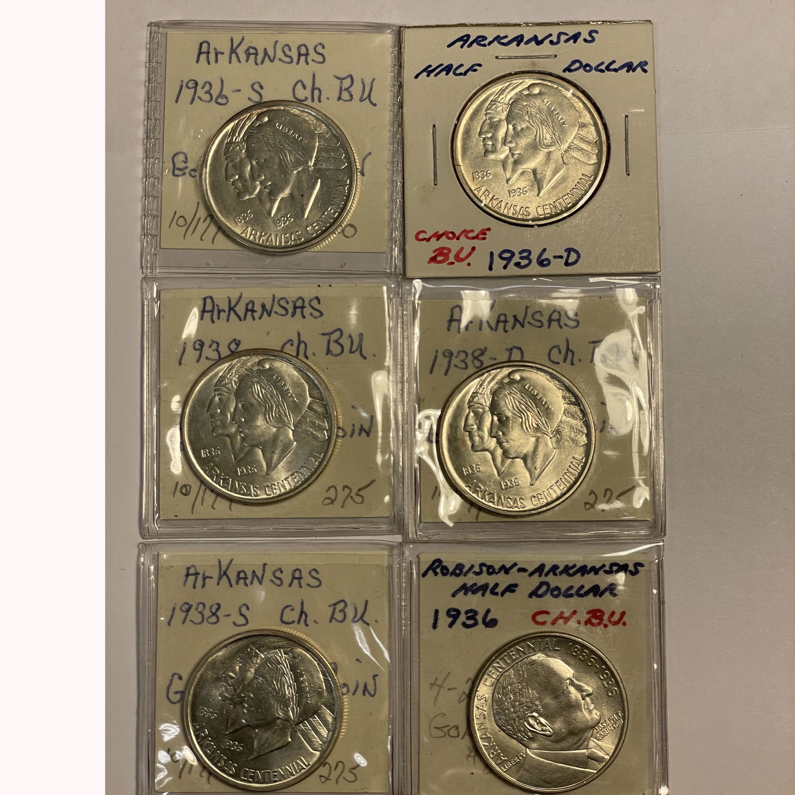 US1936(3),1938(3) "Arkansas" Commemorative Half Dollars (1 of 1)