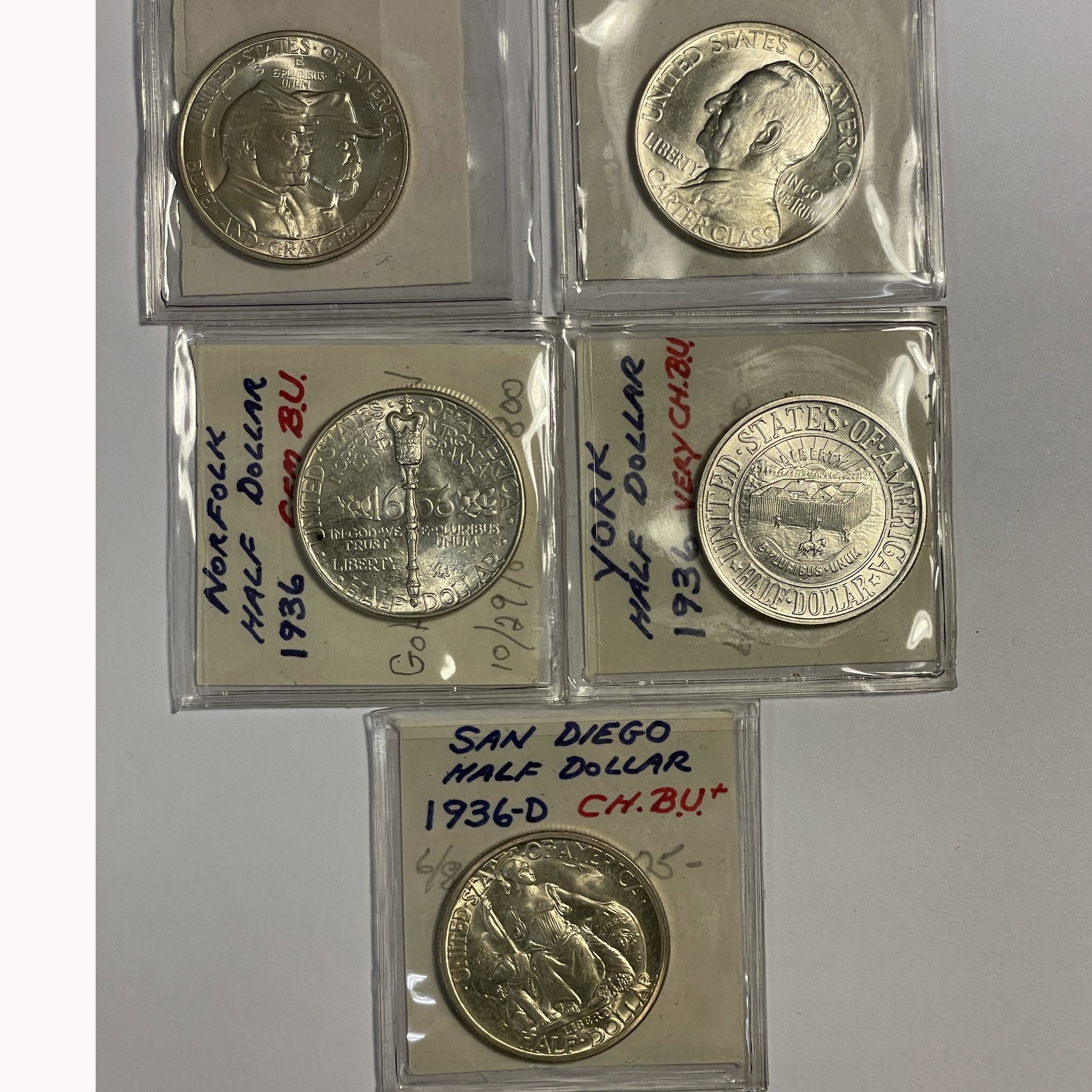 US 1936 Silver Commemorative Half Dollars (5) (1 of 1)