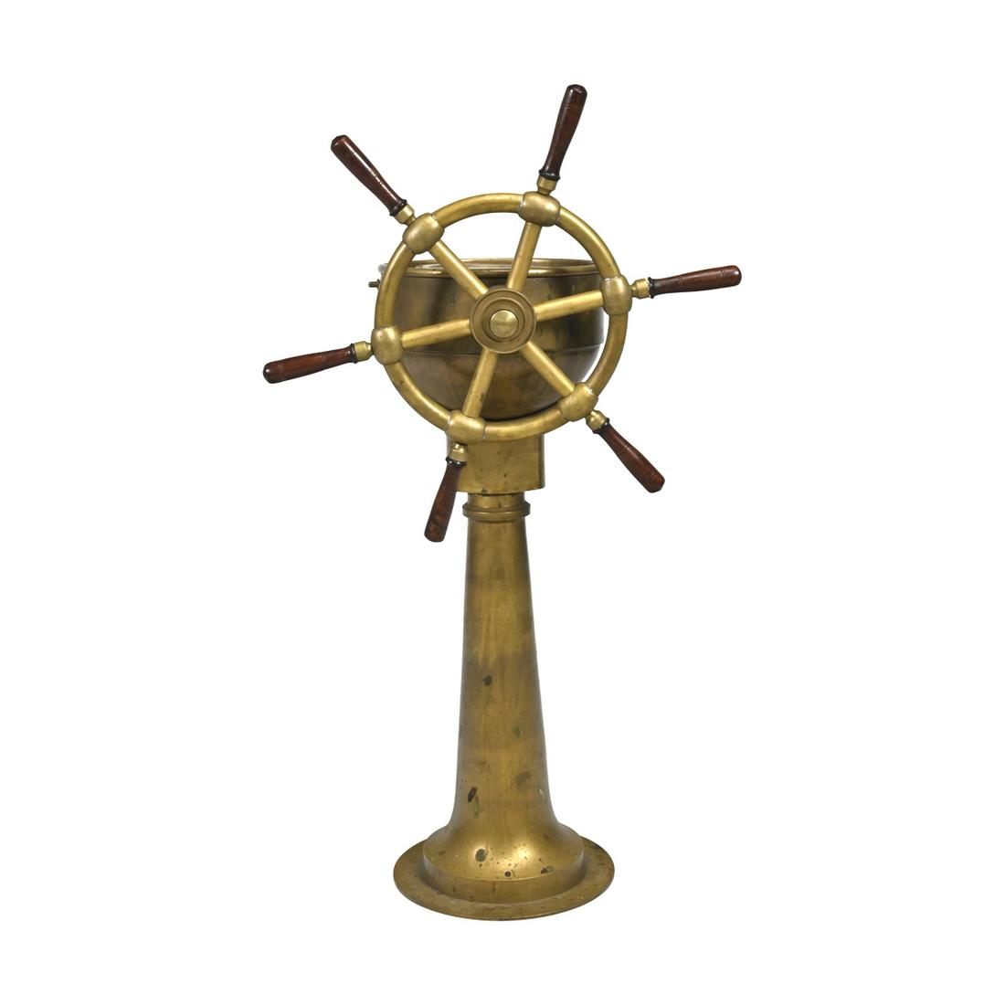 German Ships Brass Steering Column (1 of 3)