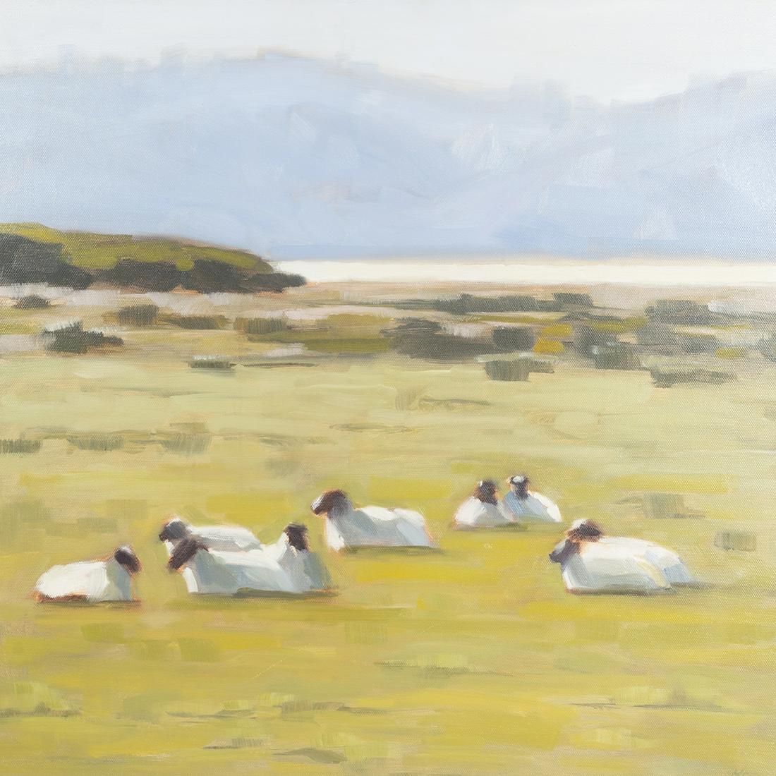 Michael Chamerlain, Carmel Valley Sheep, Oil on Canvas (1 of 5)