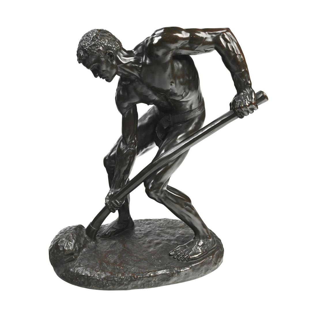 Alfred Boucher, Le Terrassier, bronze sculpture (1 of 3)