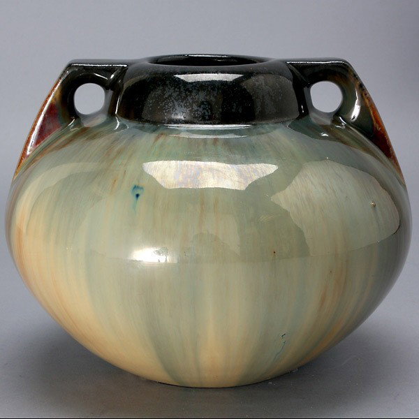 Fulper Two Handled Pottery Jar: Fulper Two Handled Pottery Jar {Height 6 inches}