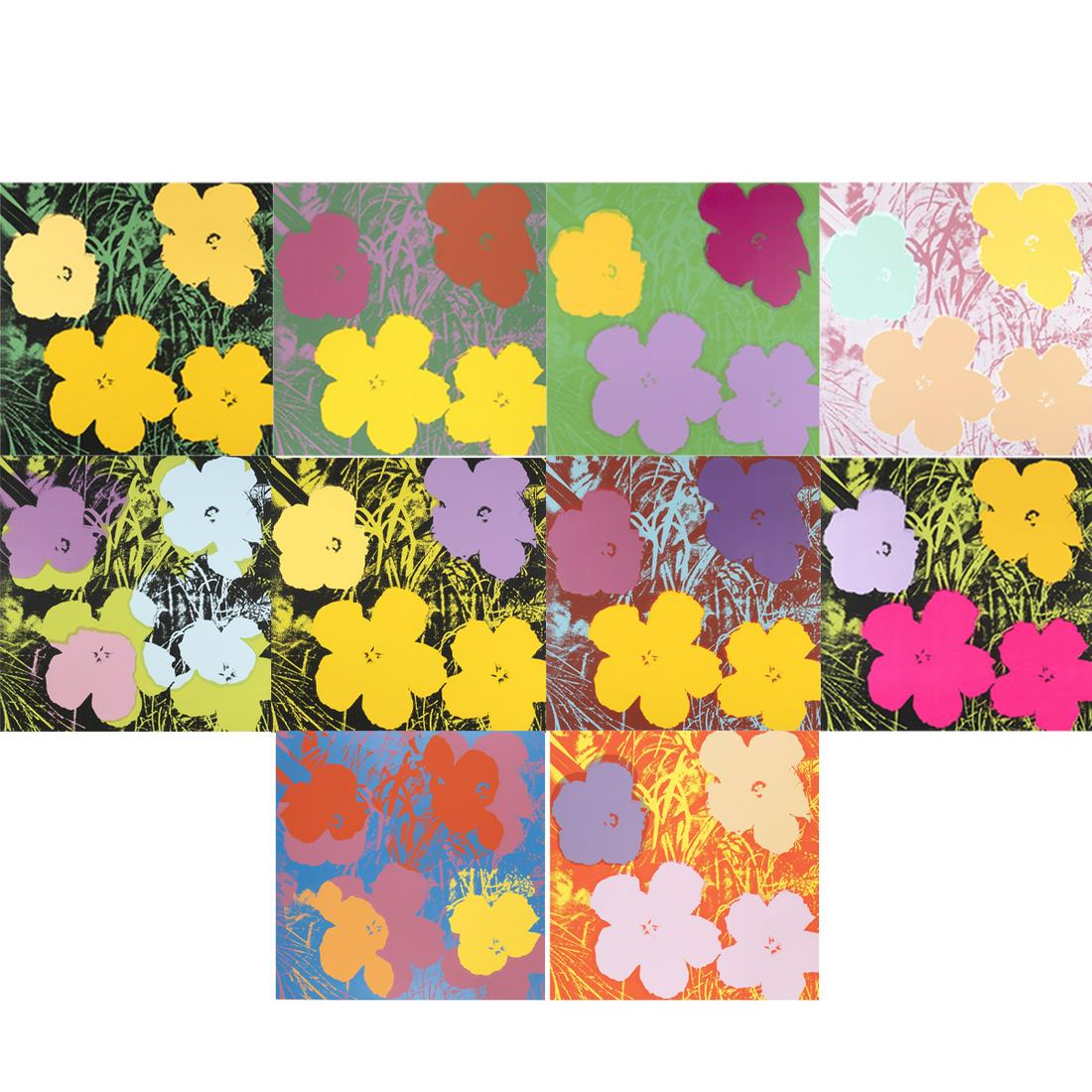 After Andy Warhol, Flowers Portfolio, ten silkscreens (1 of 12)