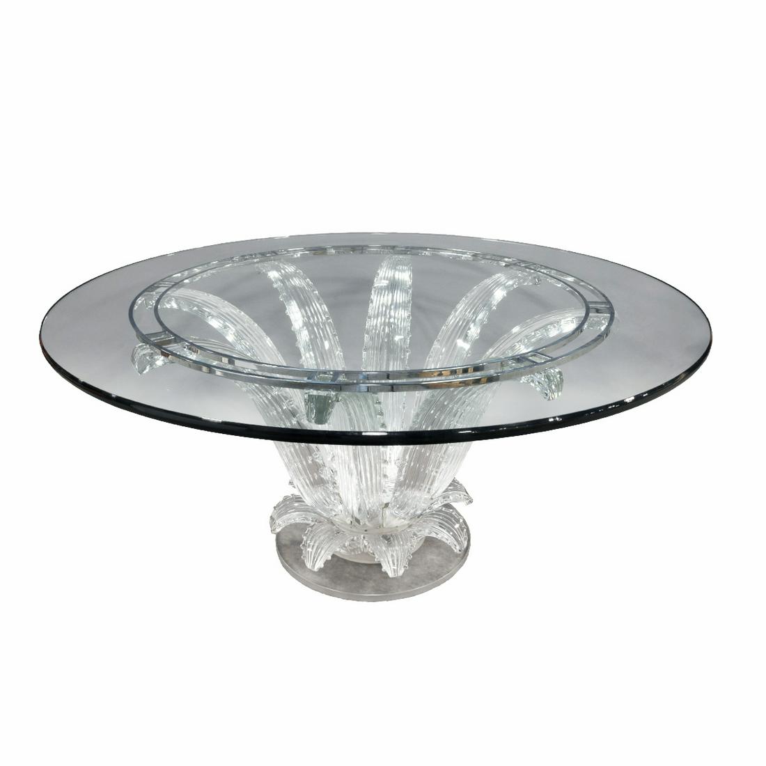 Lalique Crystal "Cactus" Round Table (1 of 6)
