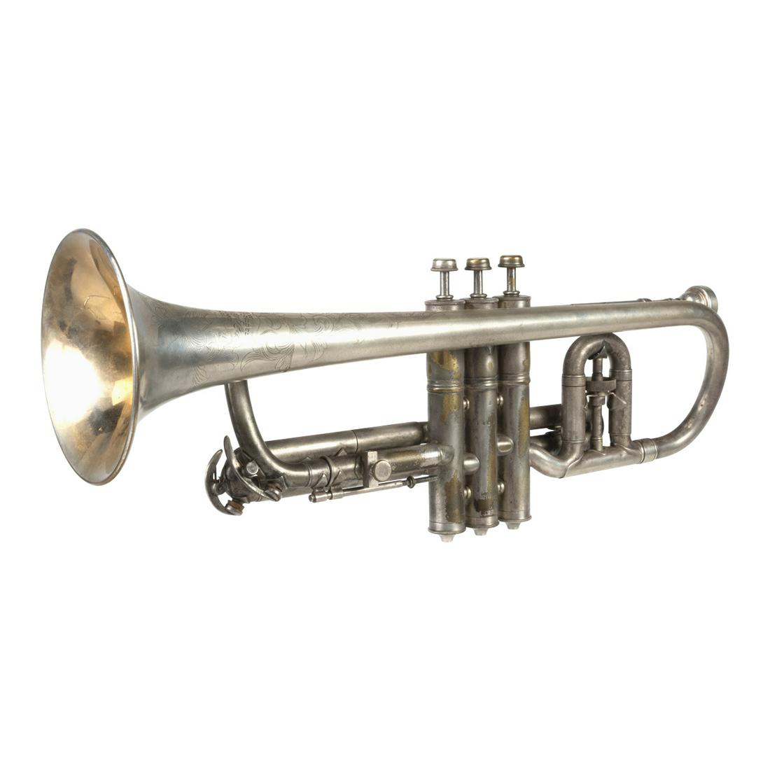 Antique C.g. Conn New Wonder Trumpet In Case
