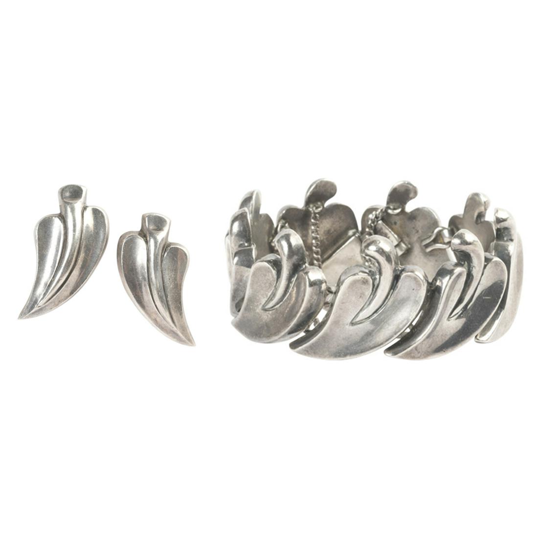 Mexican Antonio Pineda 970 Silver Jewelry Suite. (1 of 5)