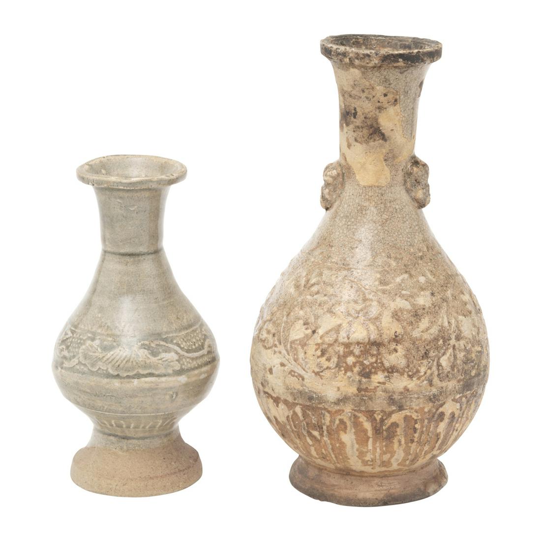 Two Chinese Celadon Glaze Vases (1 of 3)