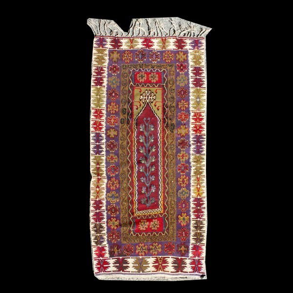 Turkish Kilim: 3 feet 10 inches x 7 feet 2 inches: Turkish Kilim {Size approximately 3 feet 10 inches x 7 feet 2 inches} Provenance: the estate of Douglas Hague & Jorge Euan, San Francisco.