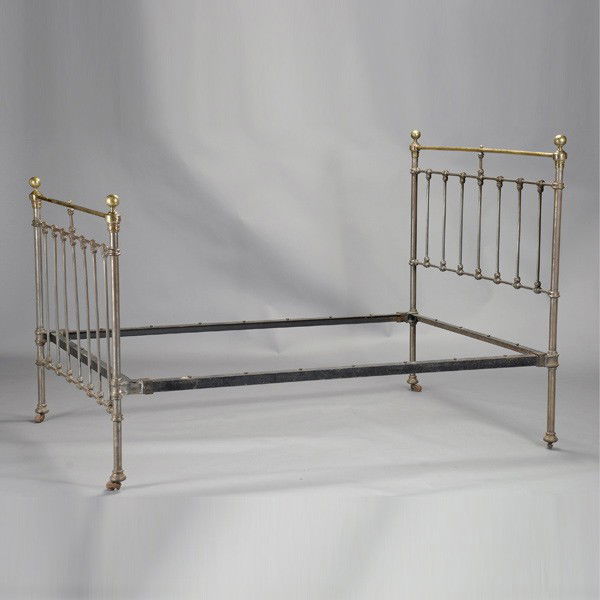 Vintage American Brass and Iron Bed Frame: Vintage American Brass and Iron Bed Frame {Dimensions of headboard 54 x 54 inches}