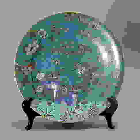 A Cloisonné-Enameled Bronze Plate